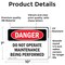 Signmission Do Not Operate Maintenance Being Performed Danger Sign, Vinyl Decal, 10in W x 7in L, 2PK OS-2PACK-DS-D-710-L-1154 - alternate 8